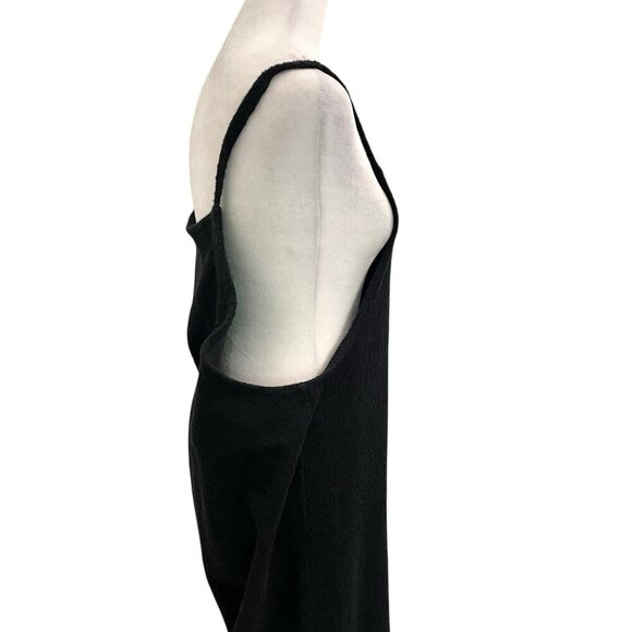 Madewell Wide-Leg Textured Knit Cropped Overalls Jumpsuit Black size Large - Picture 6 of 11